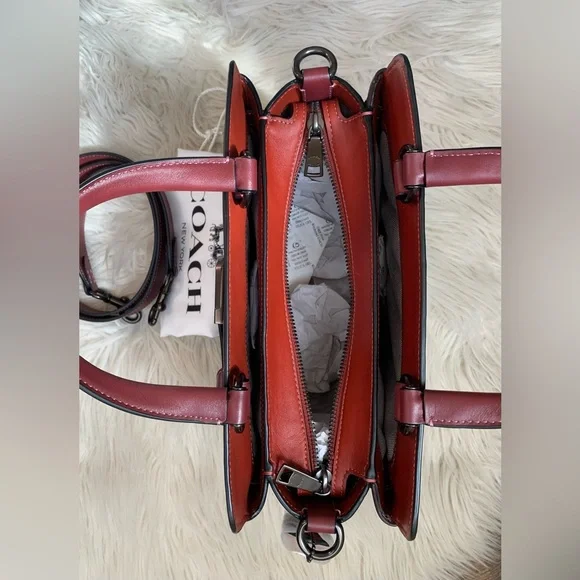 Coach Tate Carryall 29 Satchel Oxblood Multi Pewter - Picture 7 of 17